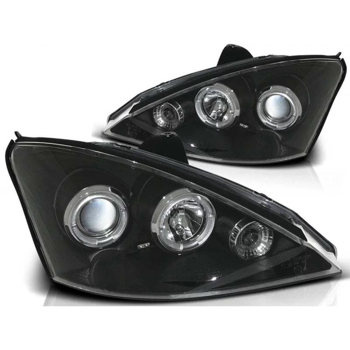 Tuning headlight set with halogen angel eyes suitable for Ford FOCUS MK1 10.1998-10.2001, left and right