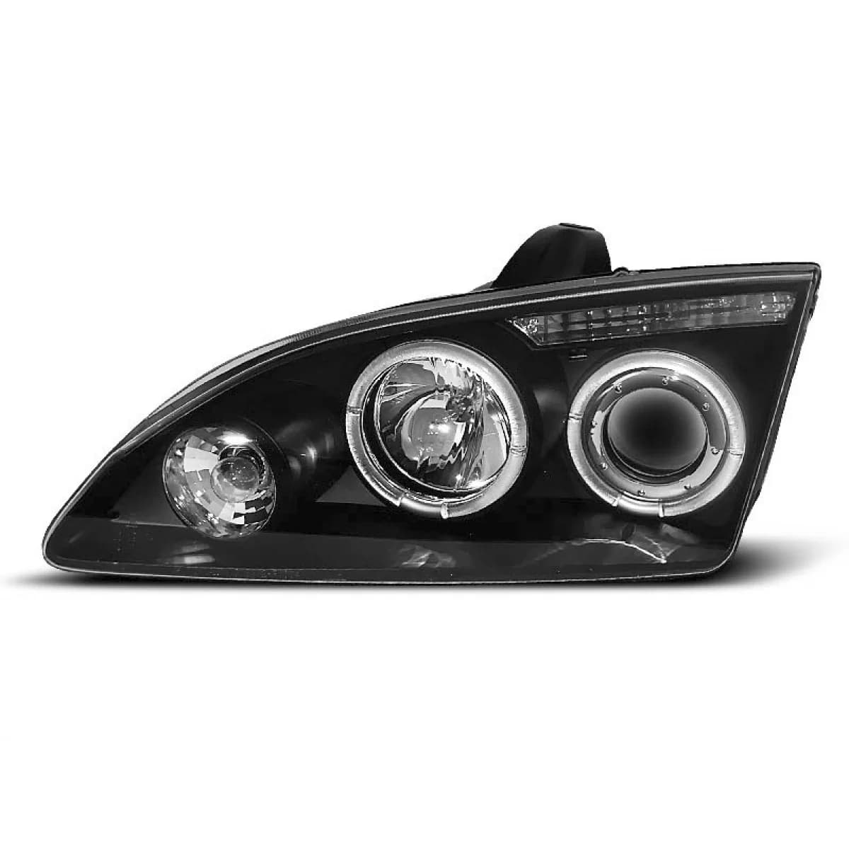 Tuning headlight set with halogen angel eyes suitable for Ford FOCUS MK2 09.2004-01.2008, left and right