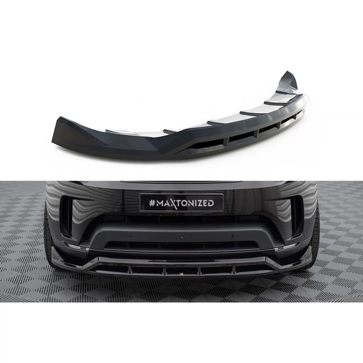 Maxton Design spoiler suitable for front bumper of Land Rover Discovery HSE after 2017, black lacquer