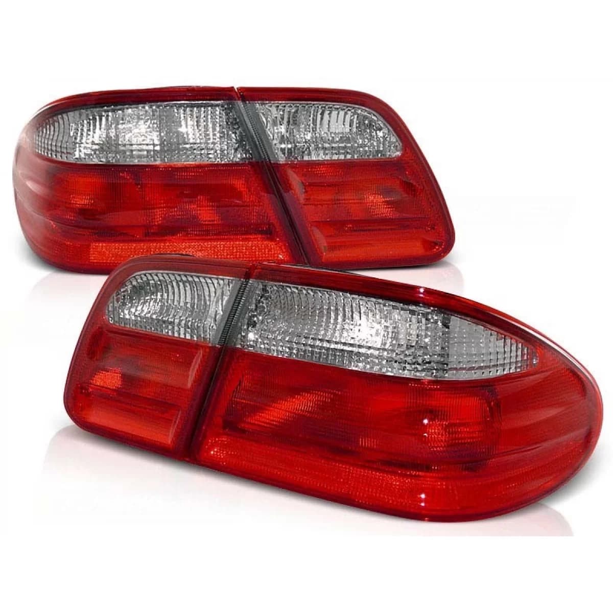 Tuning tail lights suitable for Mercedes W210 E-Class 1995-03.2002 sedan with red and white base, left and right