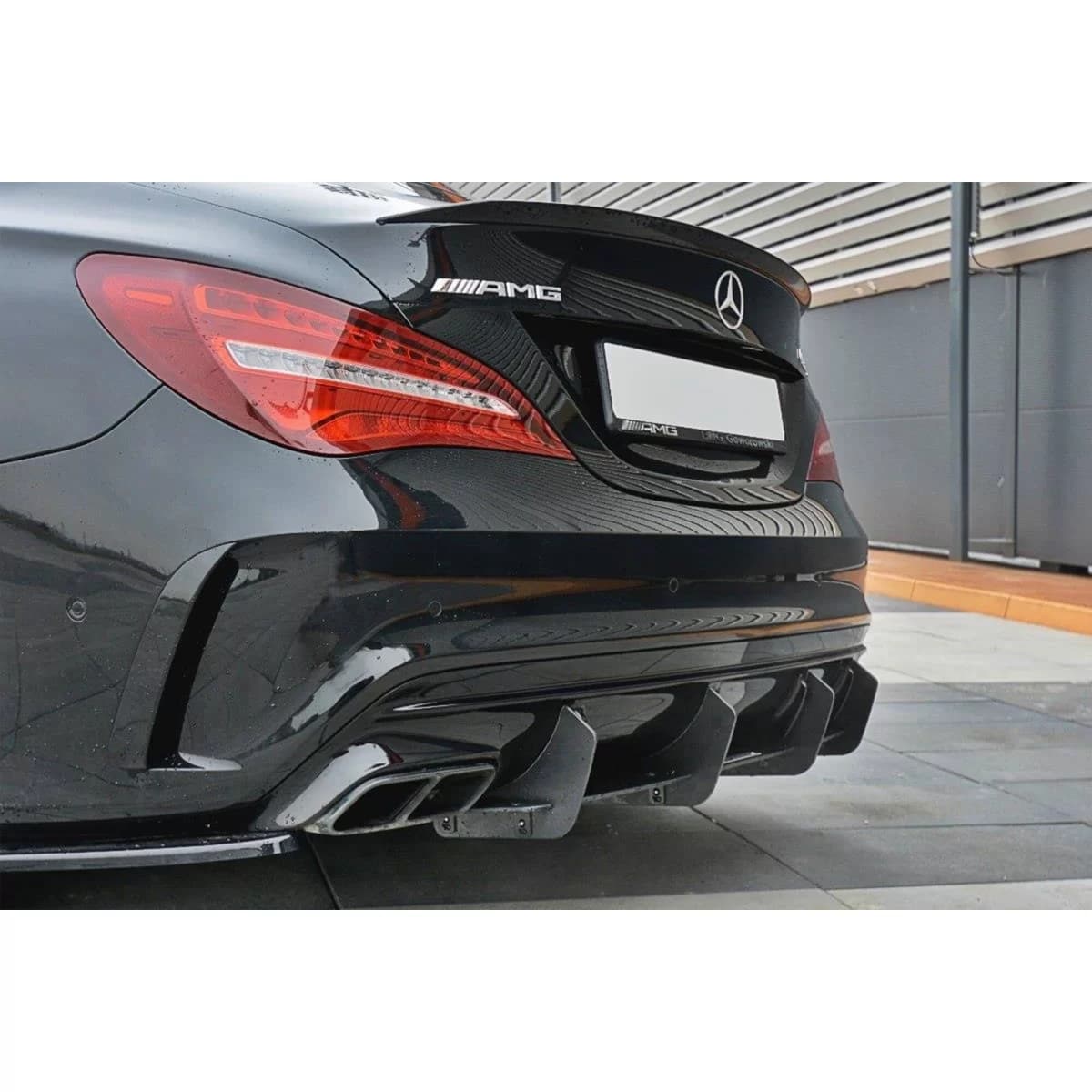 Maxton Design additive for diffuser version 1 suitable for rear A Design bumper for Mercedes CLA A45 C117 after 2017, matte black