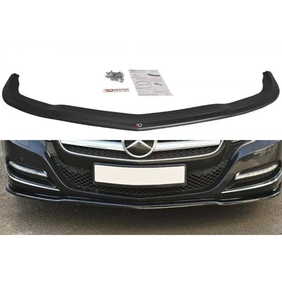 Maxton Design spoiler suitable for standard front bumper of Mercedes CLS C218 2011-2014, black lacquer