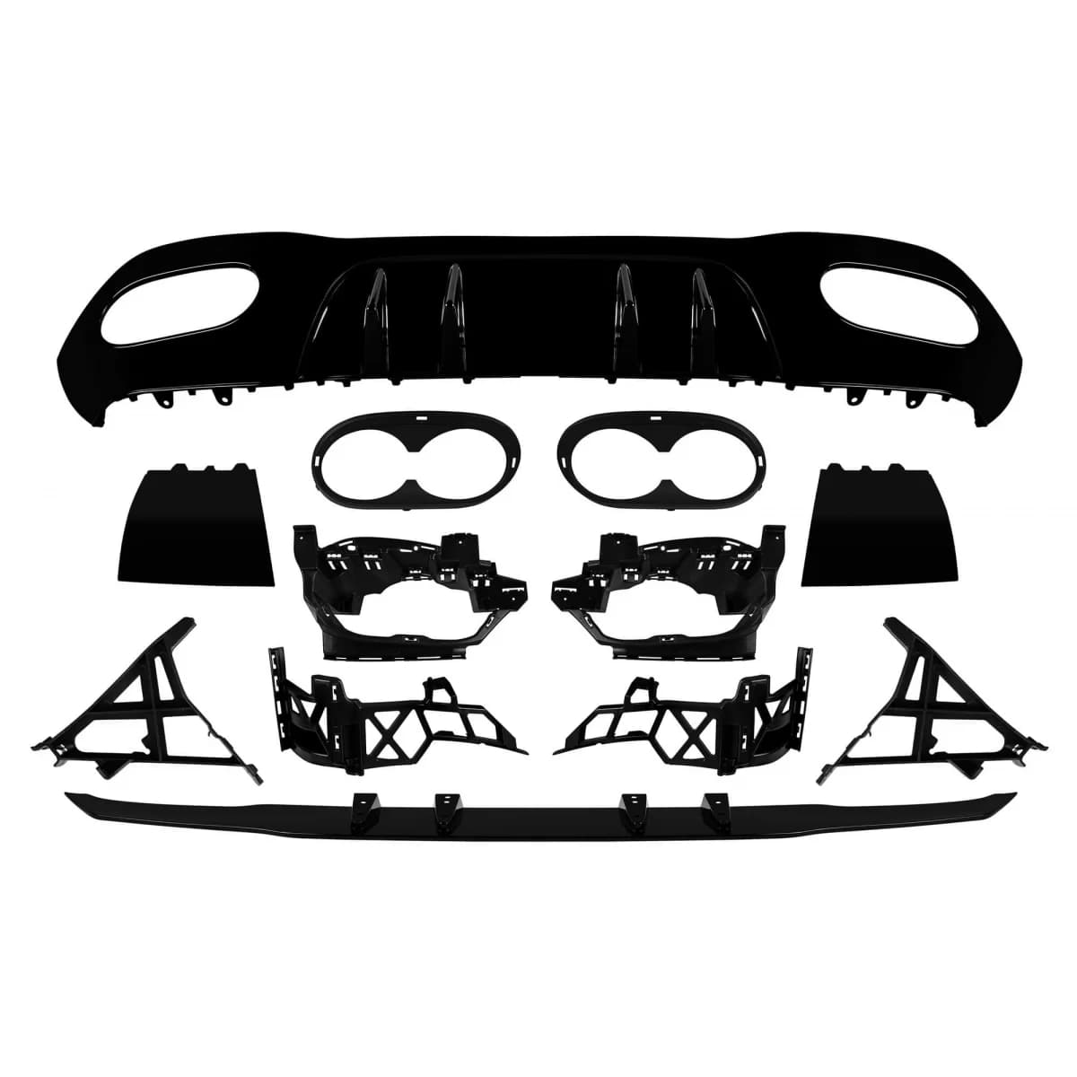 Type A45 diffuser suitable for A Design bumper on Mercedes A-Class W177 hatchback after 2018 -oo--oo-