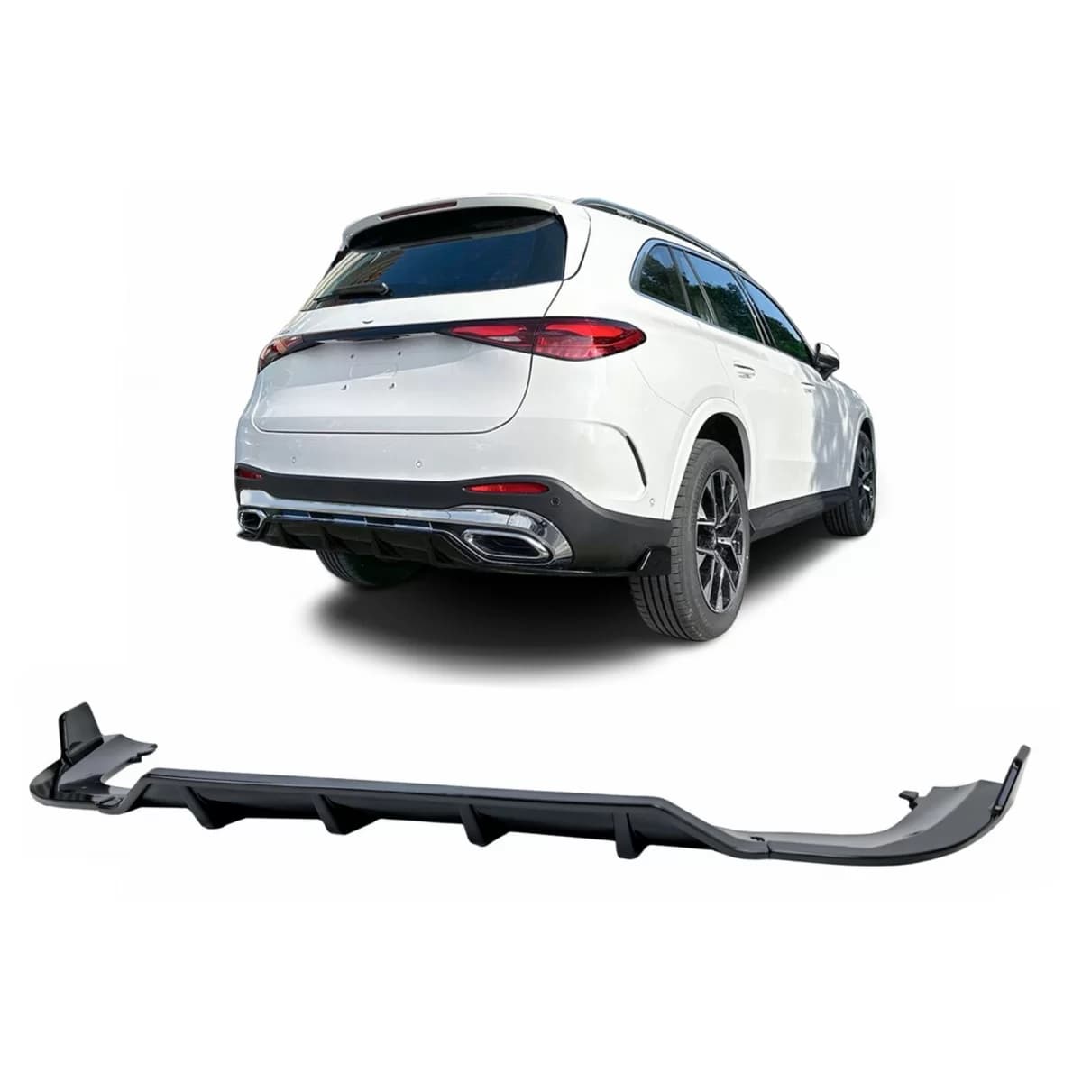 Rear Bumper Extension Splitter suitable for Mercedes GLC-Class X254 SUV Sport Line (2022-2027) All Black