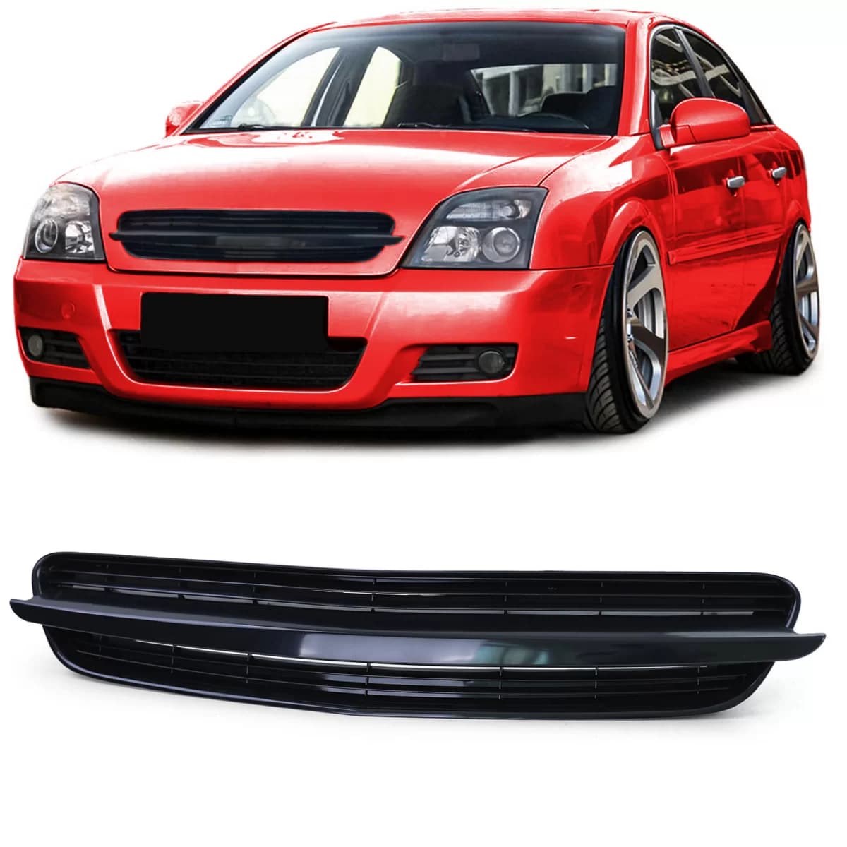 Sport front grille without emblem black for Opel Vectra C 02-05 Signum 03-05