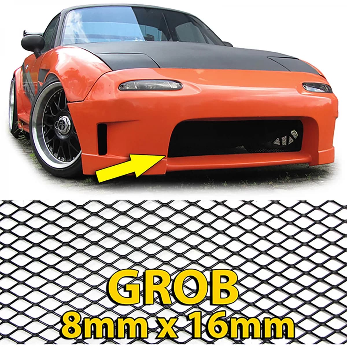Aluminum mesh racing grille honeycomb grille race mesh 130x30cm black coarse