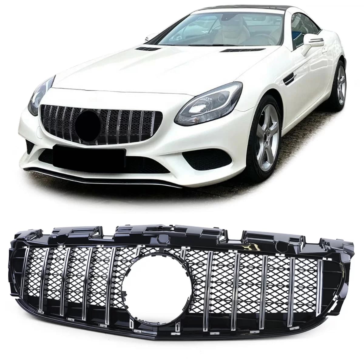 Sport grille black gloss chrome for Mercedes SLC R172 facelift 2016-2021
