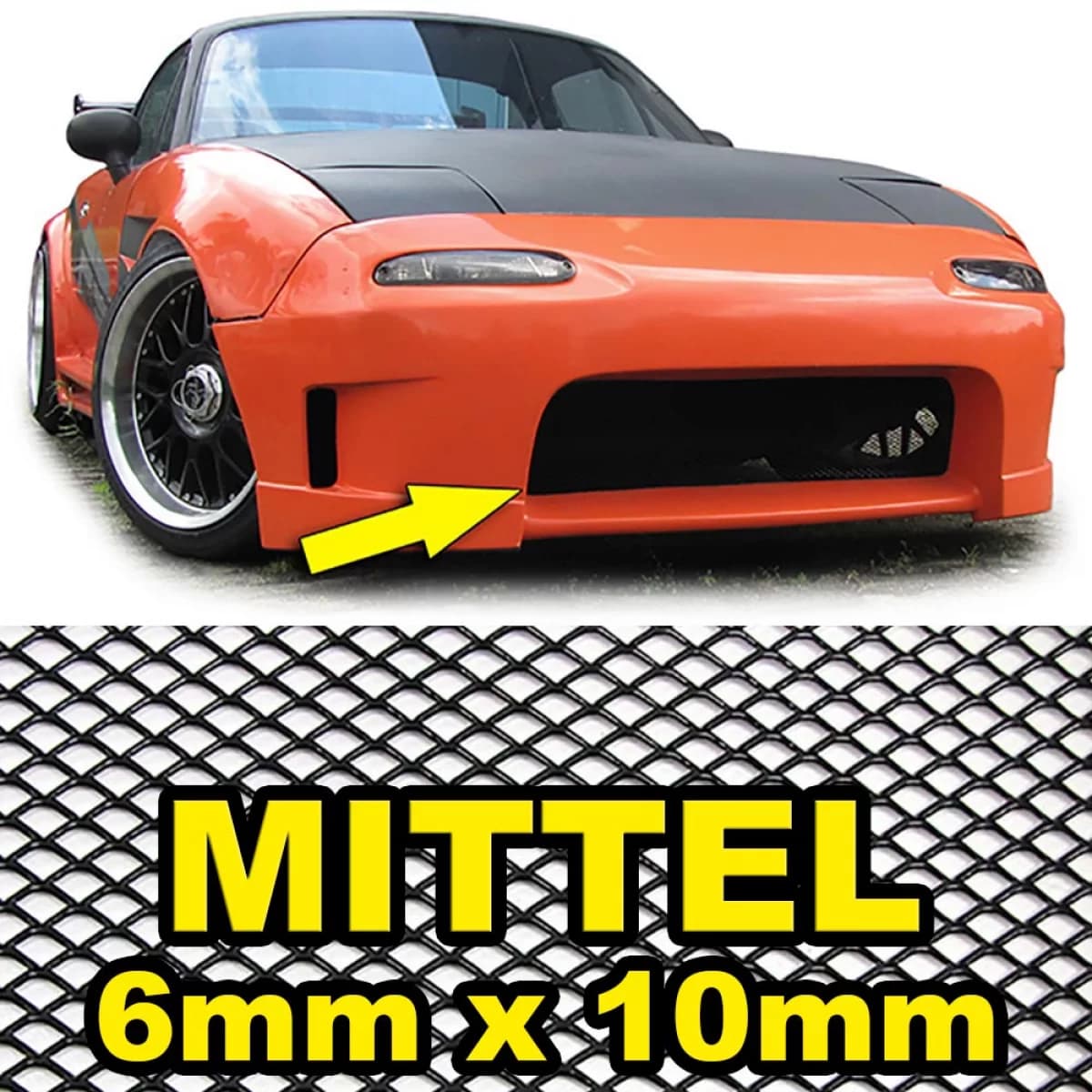 Aluminum mesh racing grille honeycomb grille race grille 100x40cm 6x10mm black
