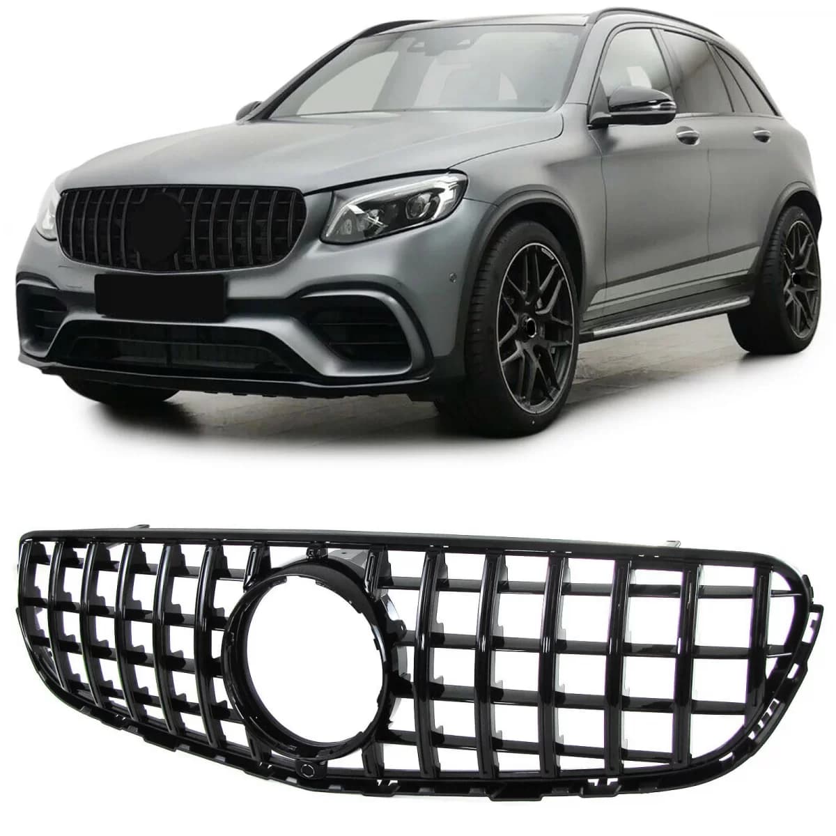 Sport radiator grille gloss black for Mercedes GLC X253 Coupe C253 2015-2019