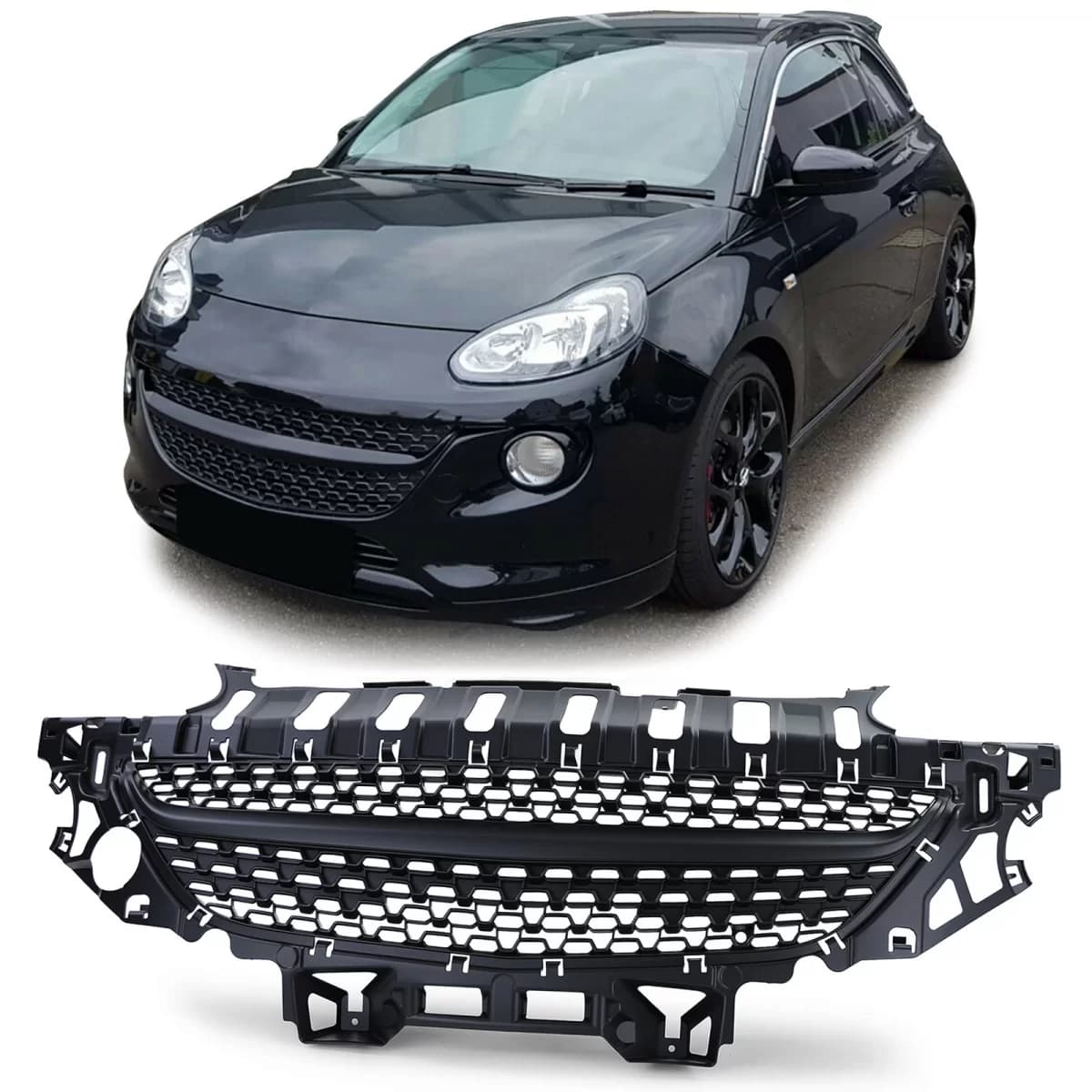 Sport grille without emblem Black Edition black for Opel Adam 12-19