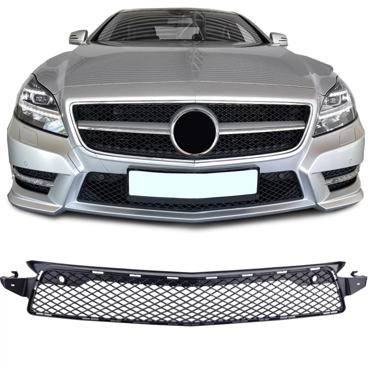 Radiator grille mesh in bumper for Mercedes CLS C218 X218 11-14 with AMG package