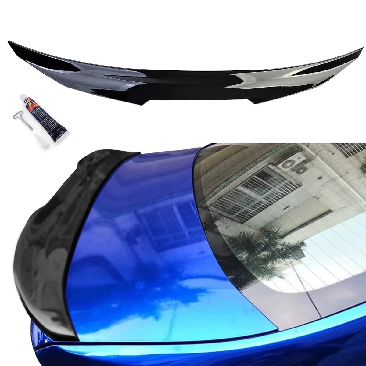 Rear spoiler ducktail black gloss suitable for 5 Series BMW G30 sedan 16-20
