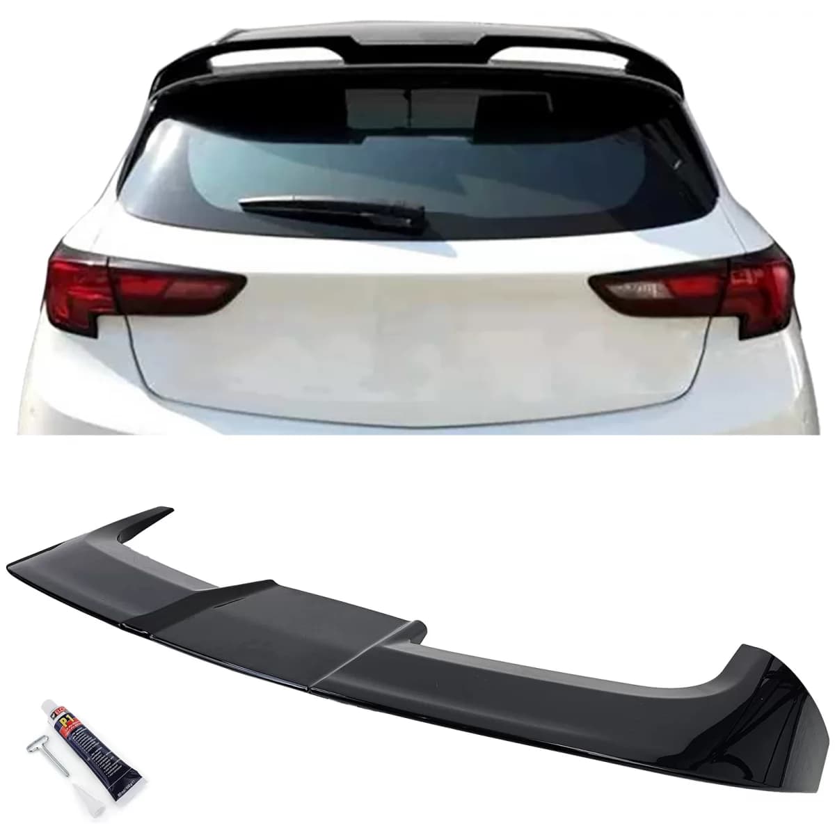 Roof Rear Spoiler Performance Gloss Black for Opel Astra K Hatchback 15-21