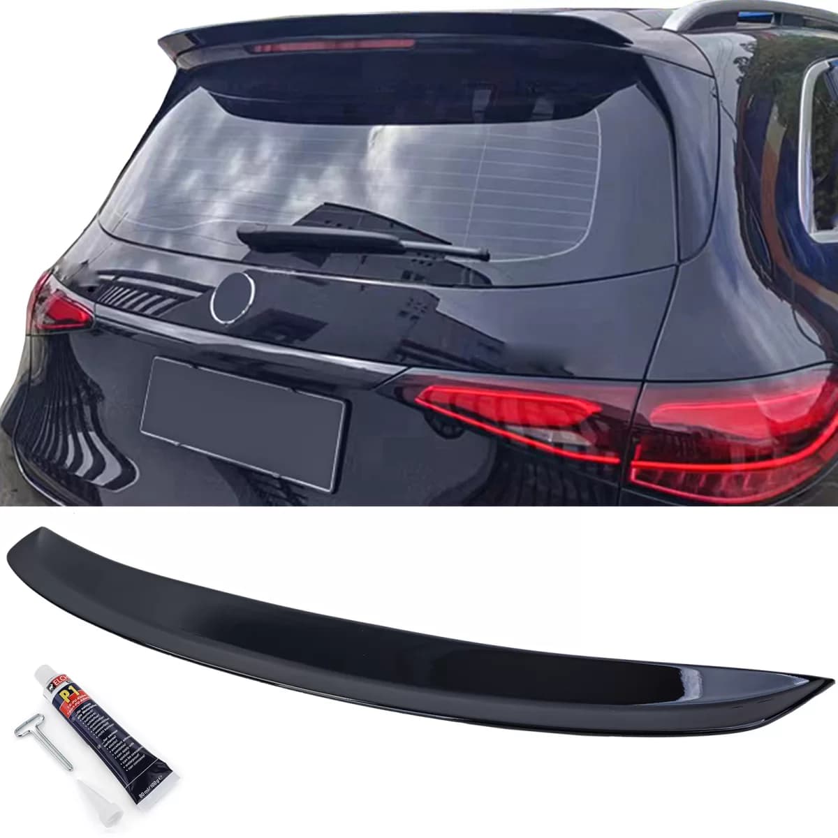 Roof spoiler rear spoiler lip black gloss fits for Mercedes GLC X254 from 2022