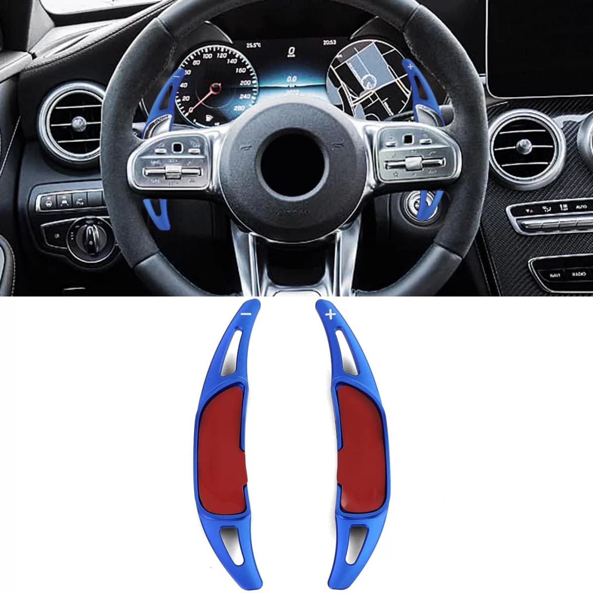 Paddle Shifter Extension Aluminum Blue for Mercedes AMG GLB35 X247 GLC43 63 X253