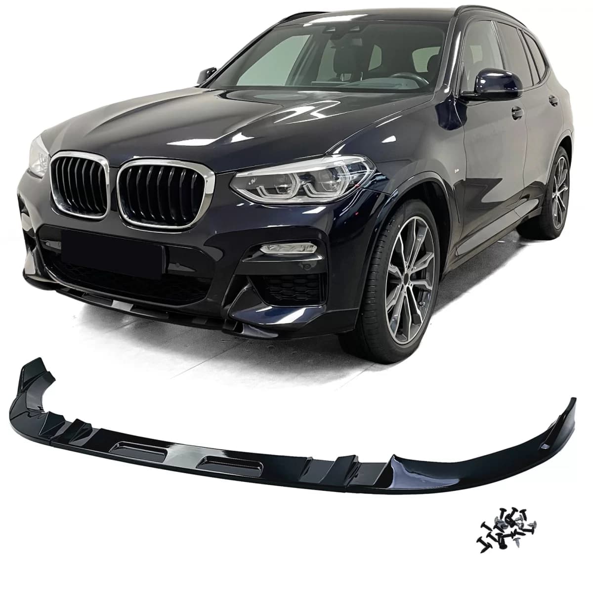Front spoiler lip performance gloss black suitable for BMW X3 G01 2017-2021