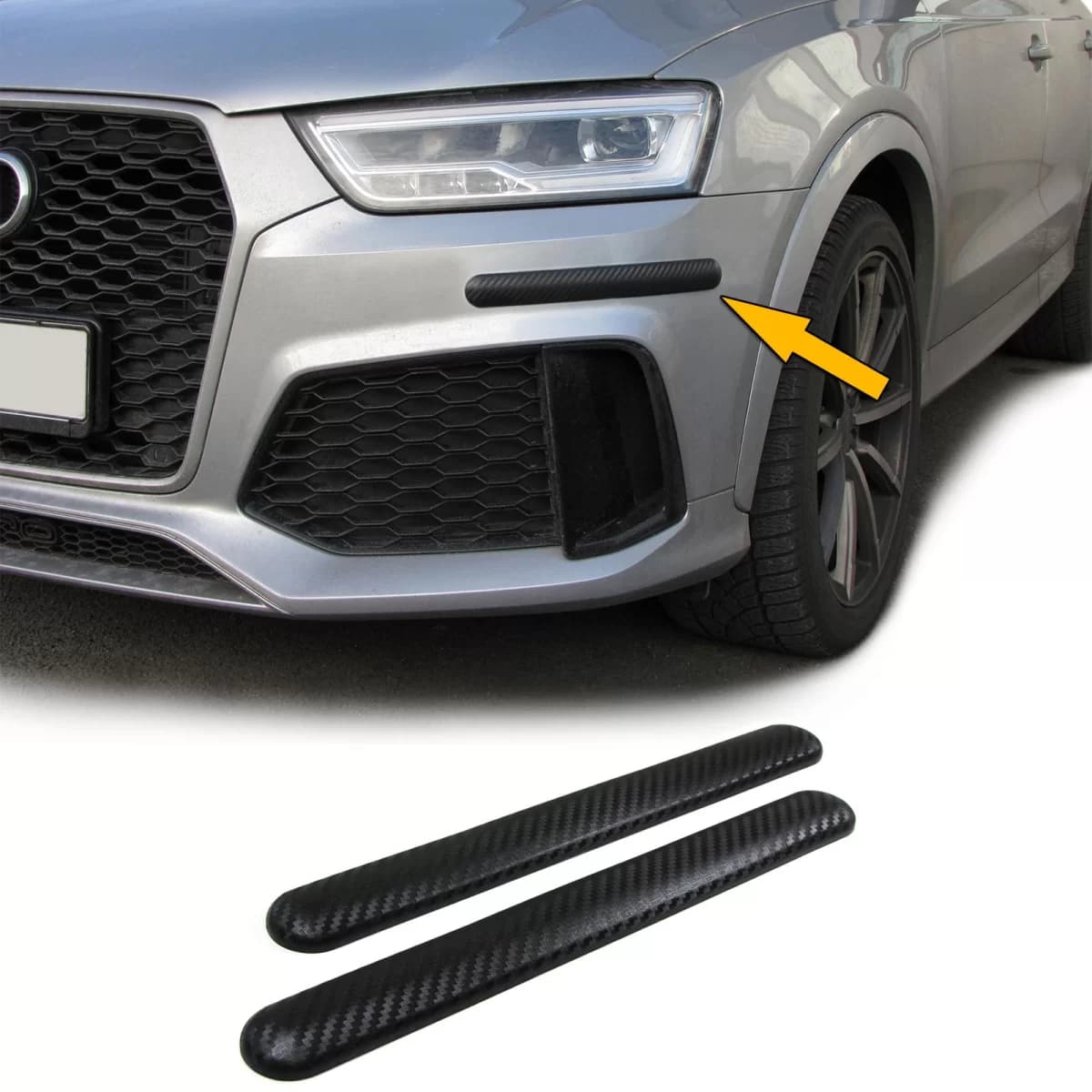 Bumper protection strip flexible self-adhesive universal 306x35mm carbon