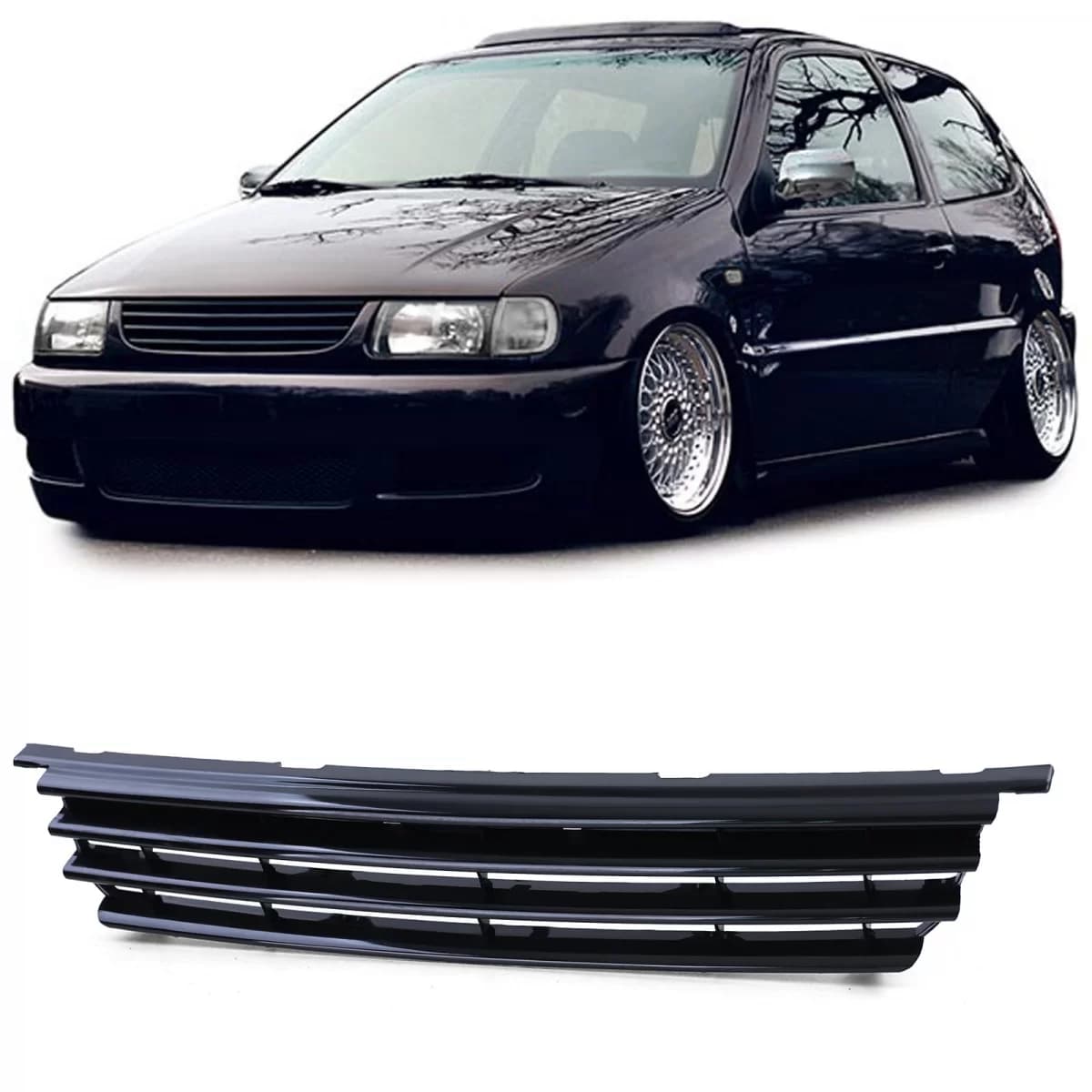 Sport grille front grill without emblem black for VW Polo 6N 94-99