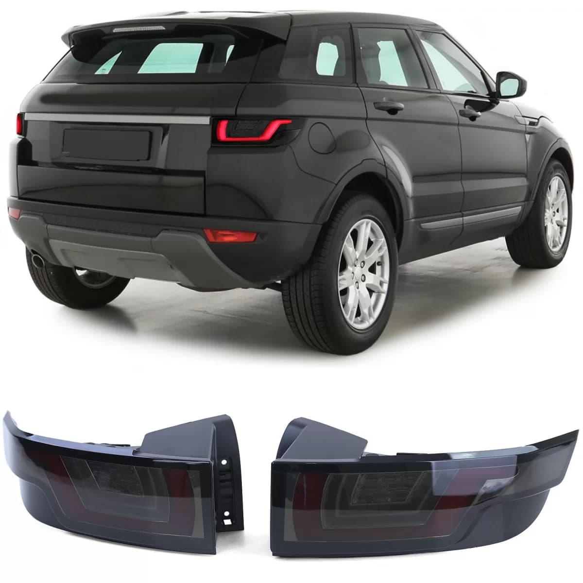 LED lightbar taillights black smoke for Range Rover Evoque 11-15