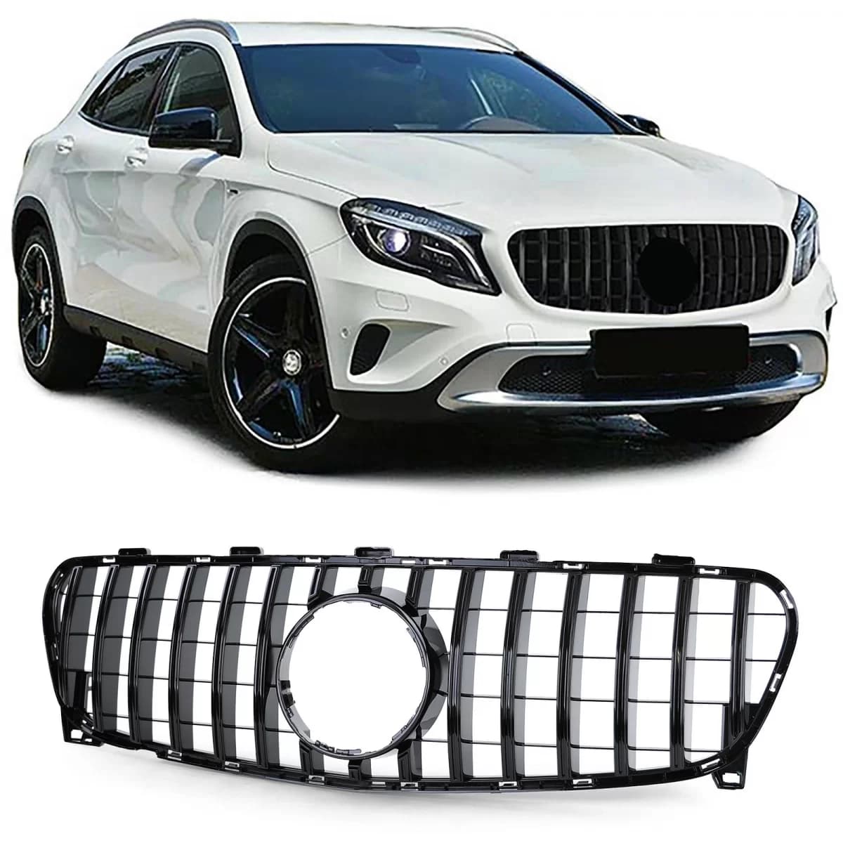 Sport grille glossy black for Mercedes GLA X156 Facelift 2017-2020