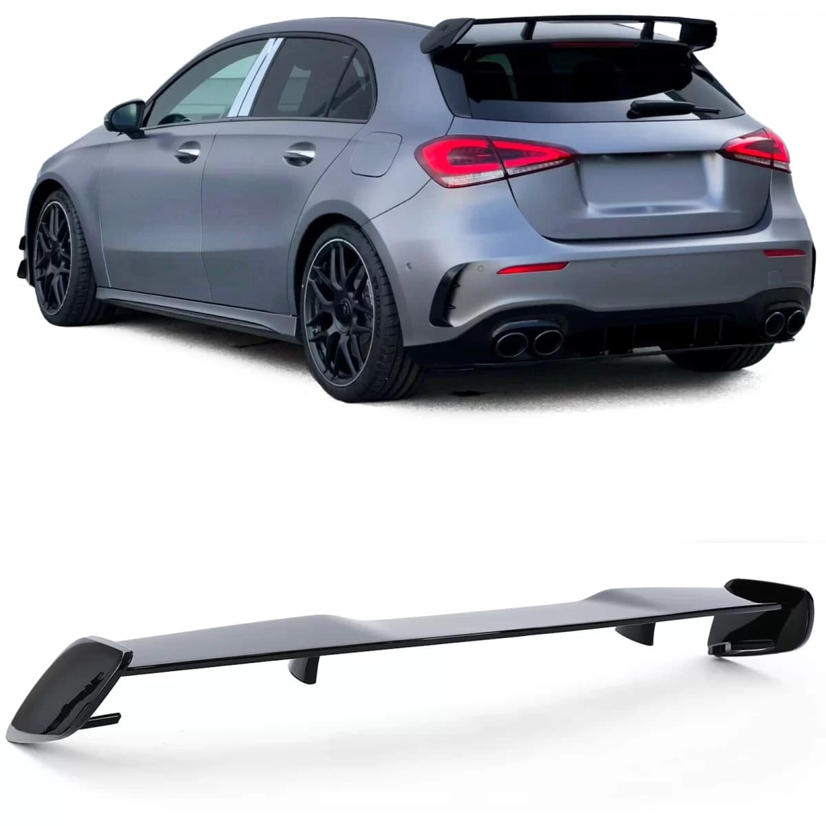 Roof rear spoiler sport look black gloss for Mercedes A-Class W177 from 18