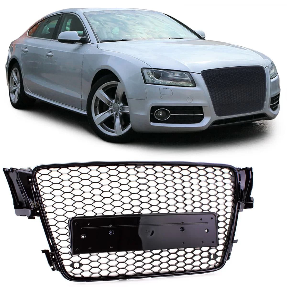Sport radiator grille grill glossy black for Audi A5 8T 07-11