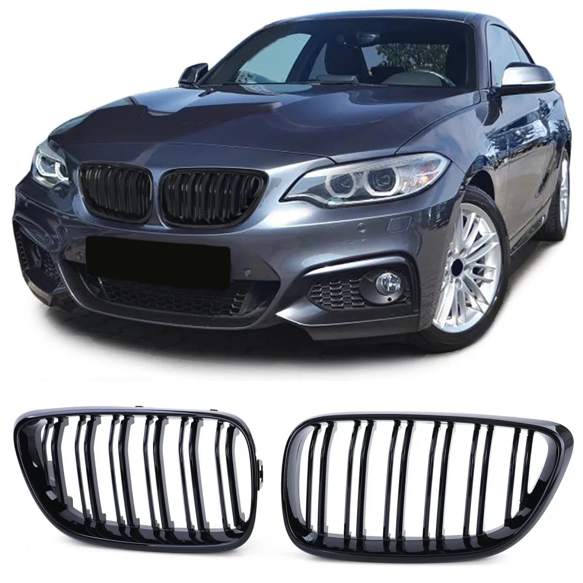 Sport double-slat performance gloss front grille suitable for 2 Series BMW F22 F23 14-21