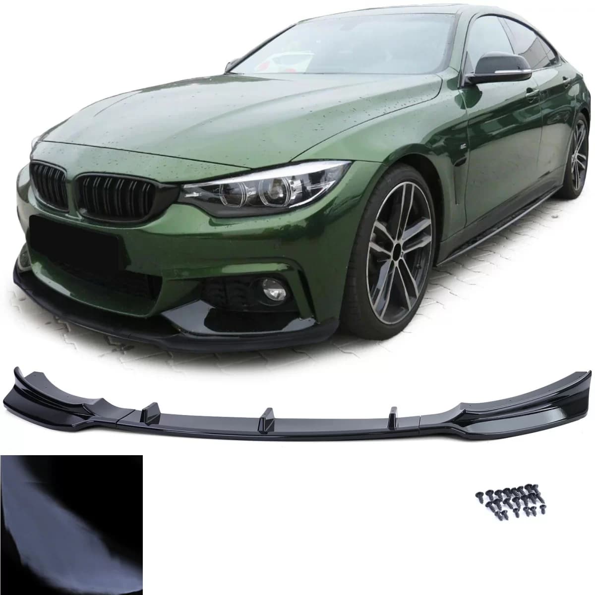 Front spoiler lip bumper black gloss suitable for 4 Series BMW F32 F33 F36