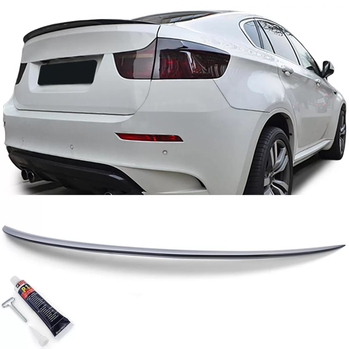 Rear spoiler lip Performance gloss black with ABE fits BMW X6 E71 08-14