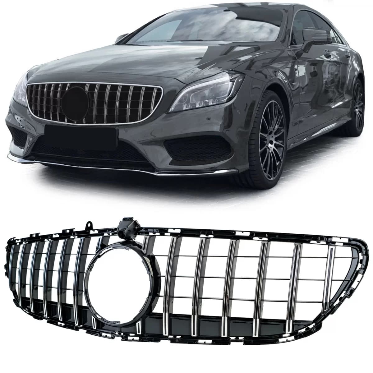 Sport grille chrome black fits for Mercedes CLS C218 X218 Facelift 14-18