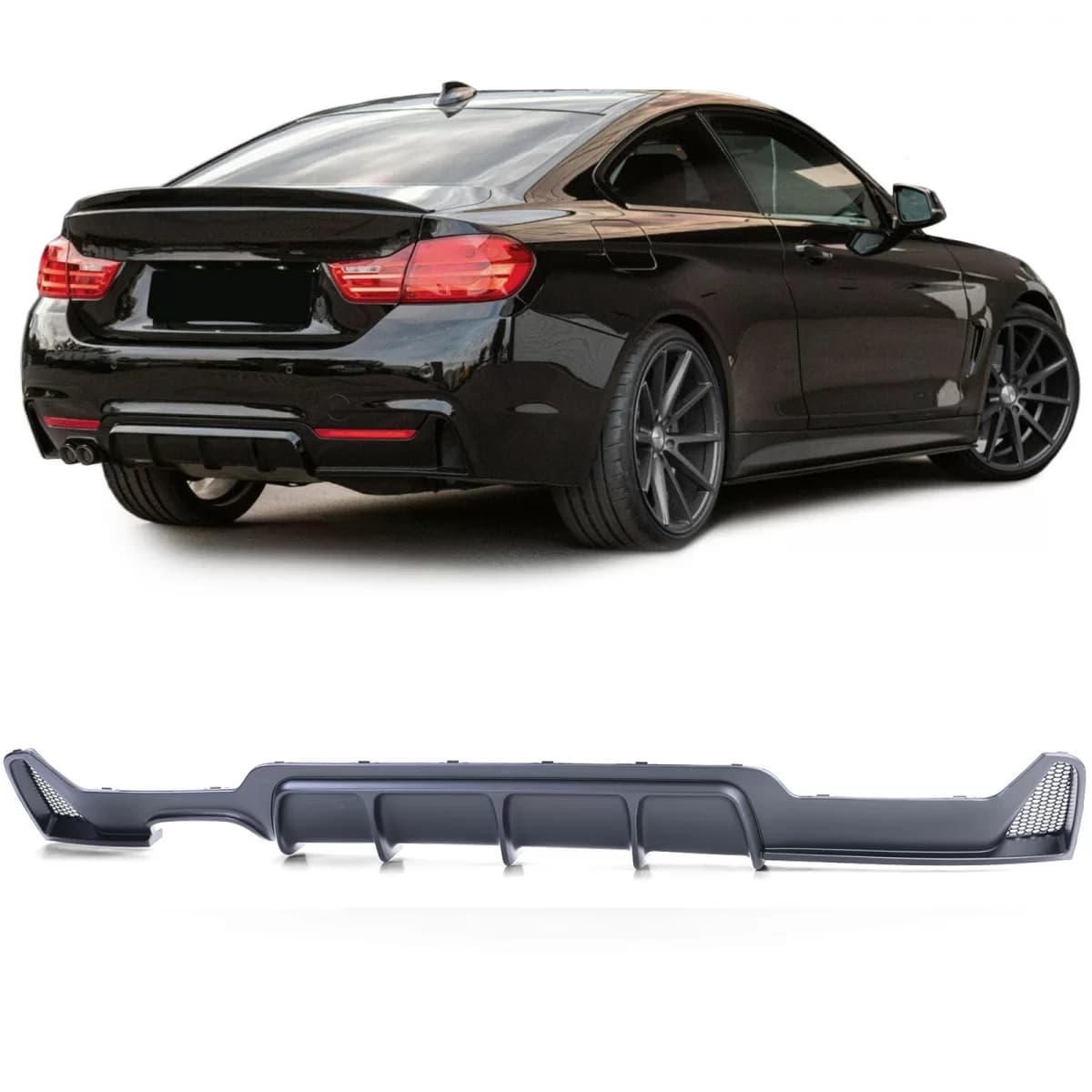 Sport rear diffuser matte black fits 4 Series BMW F32 F33 F36 425 428 430