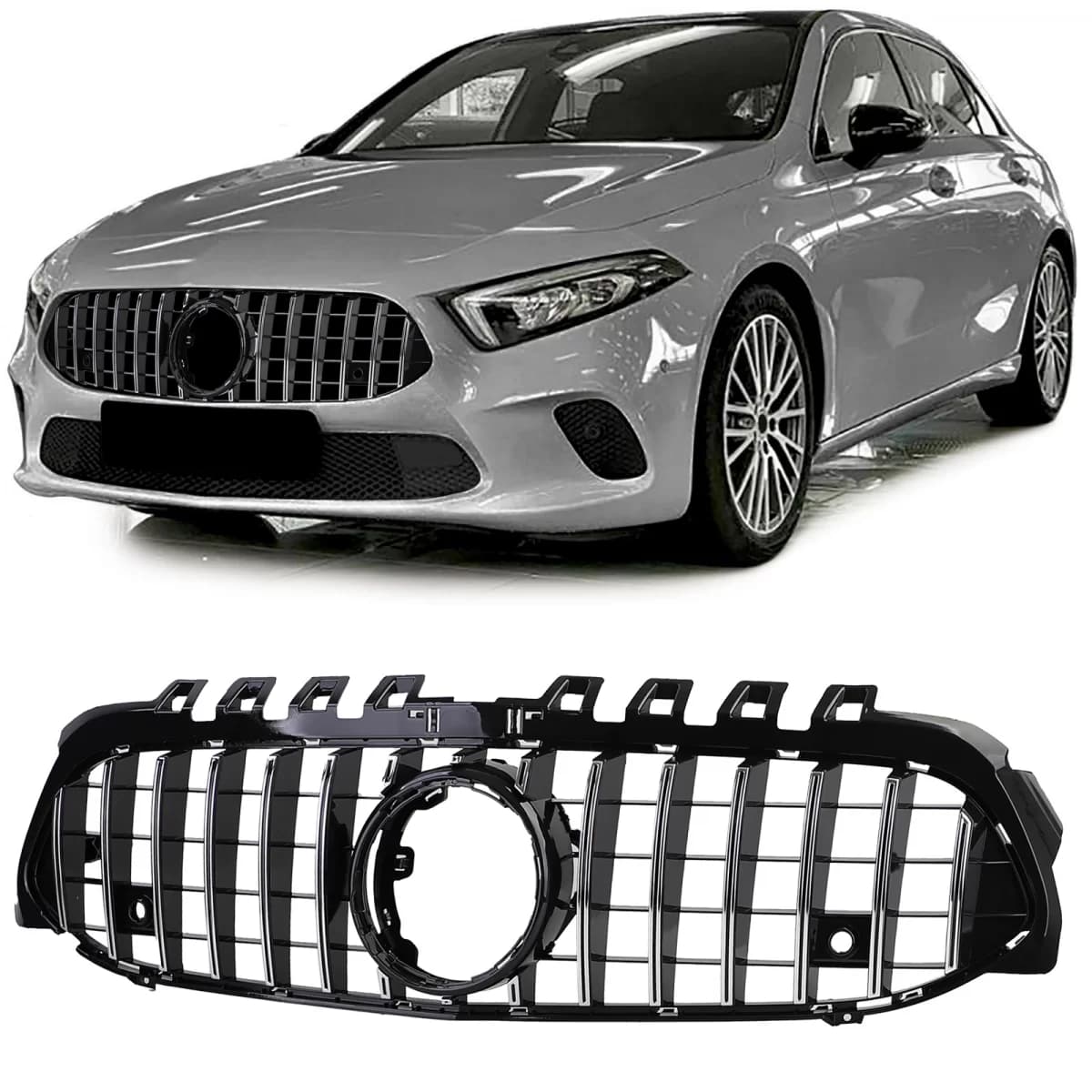 Sport Grille Black Chrome for Mercedes A Class W177 V177 18-24