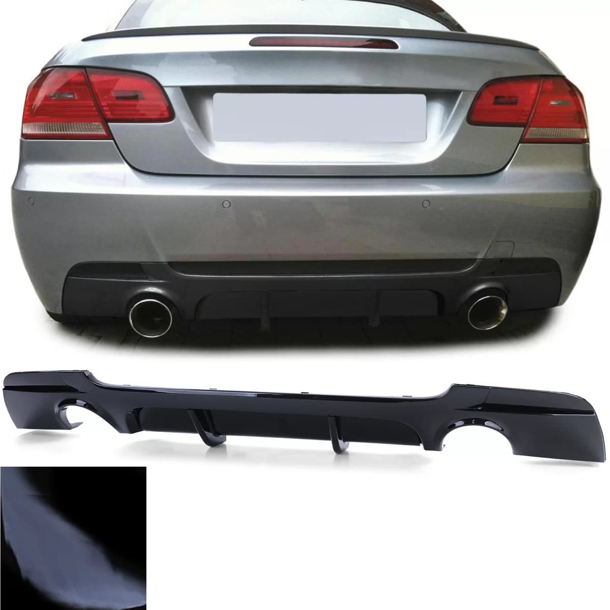 Rear diffuser Performance black gloss suitable for 3 Series BMW E92 E93 335i 335d