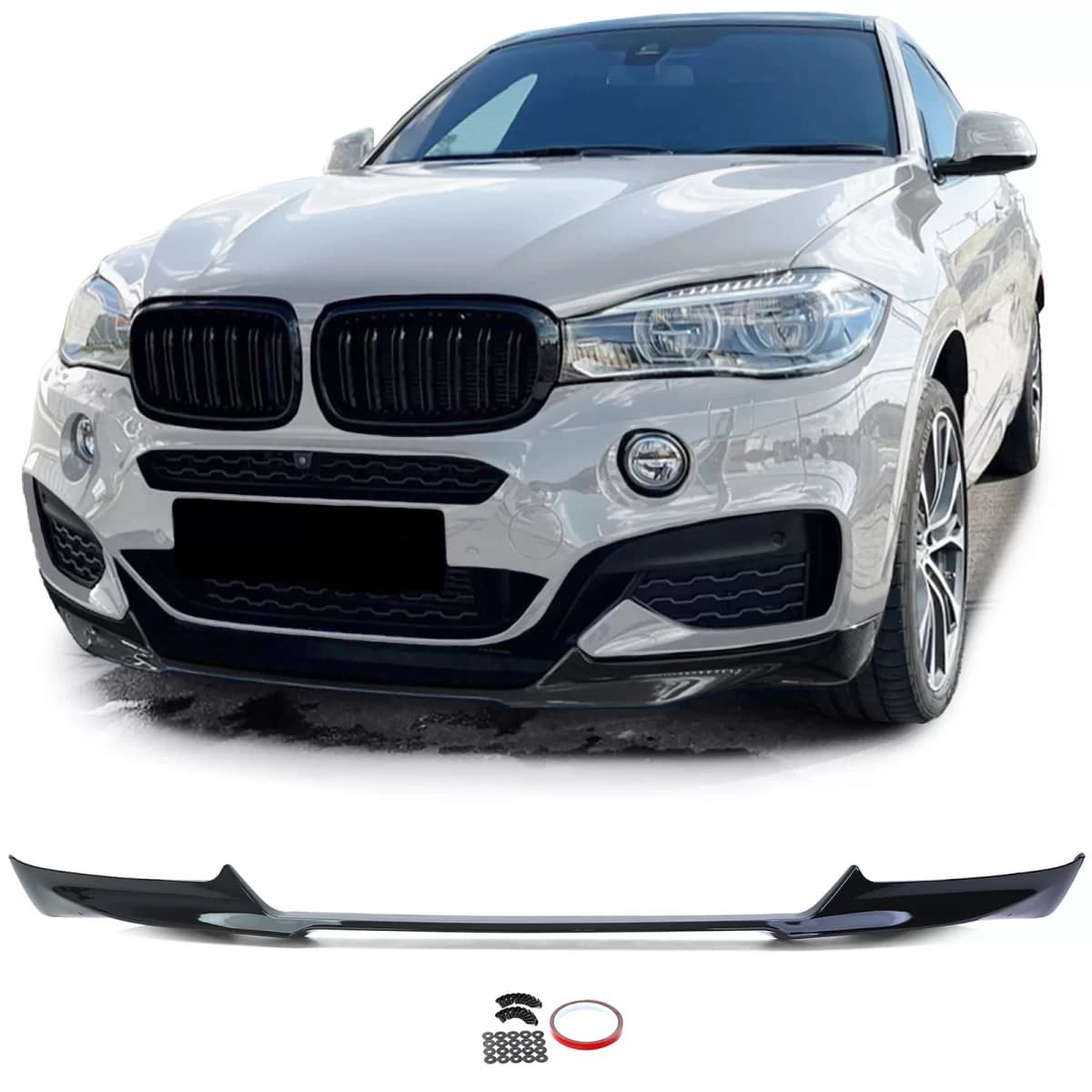 Front spoiler lip performance gloss black suitable for BMW X6 F16 14-19