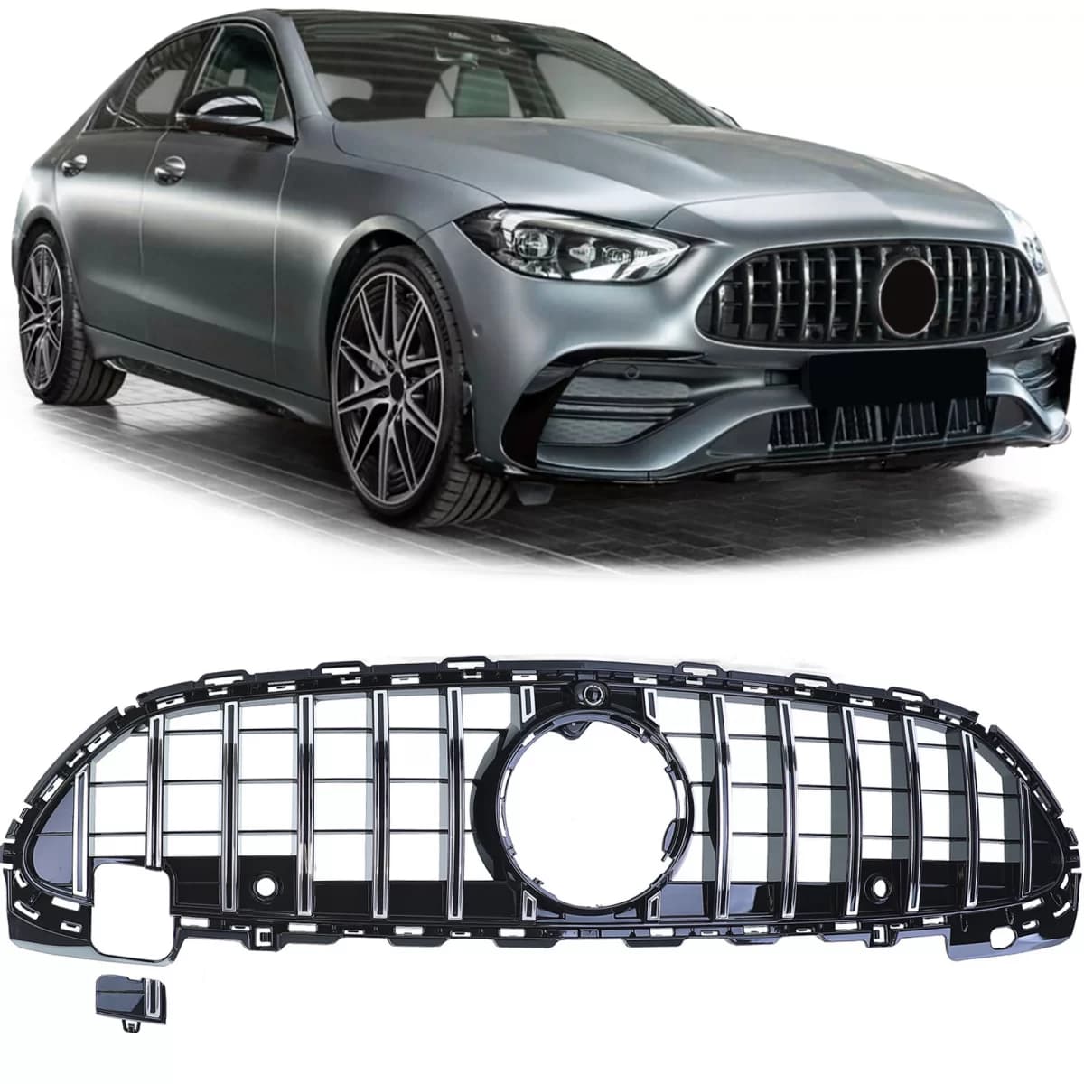 Sport grille black chrome for Mercedes C-Class W206 S206 from 21