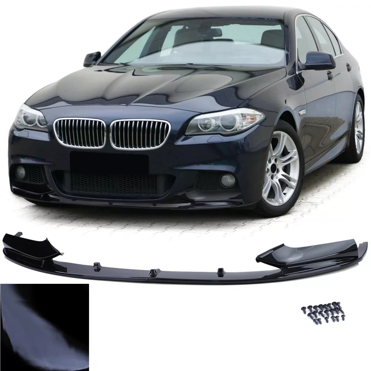 Front spoiler lip performance gloss black fits for 5 Series BMW F10 F11 10-17