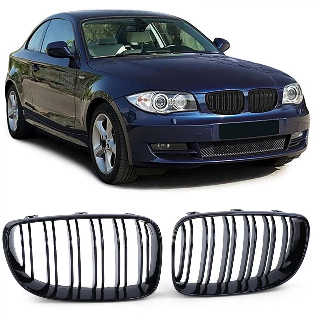 Radiator grille double slat performance gloss fits BMW E81 E82 E87 E88 from 2007
