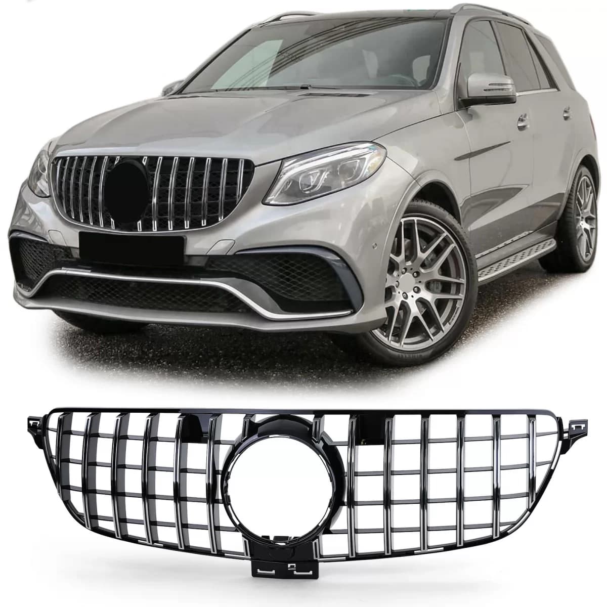 Sport grille black chrome suitable for Mercedes GLE W166 15-19