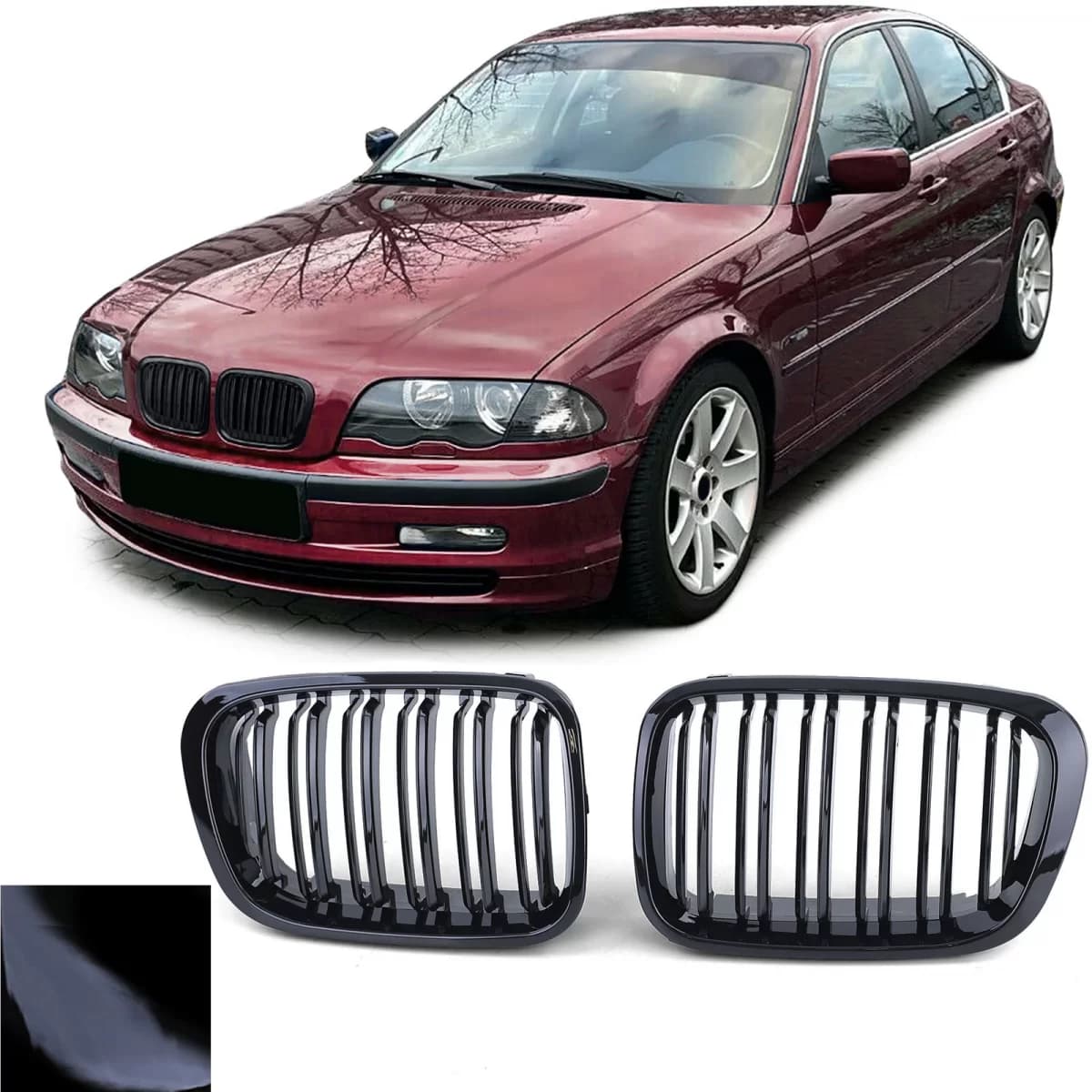 Double-slat Performance Gloss Grille for 3 Series BMW E46 Sedan Touring 98-01