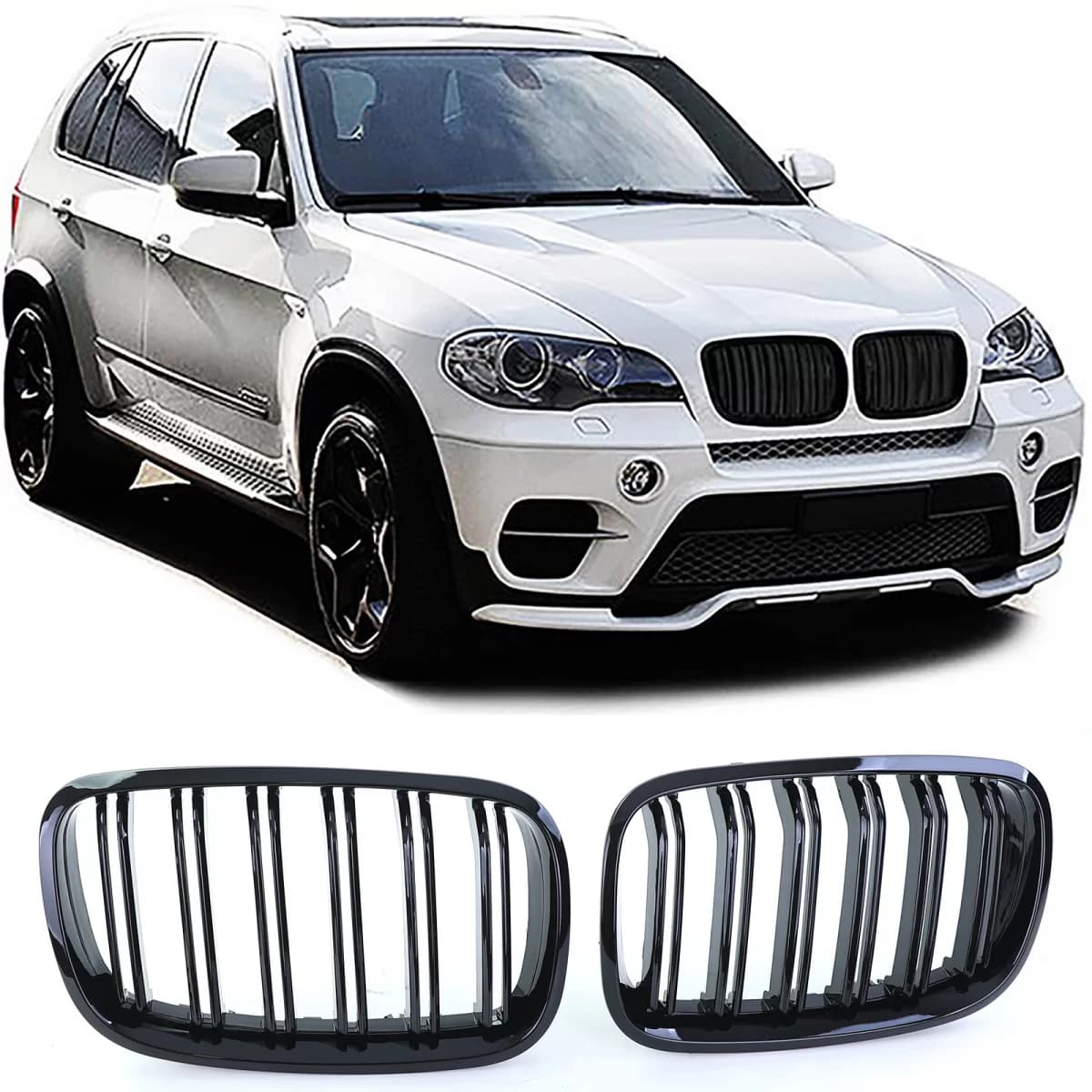 Sport double-slat performance glossy grille suitable for BMW X5 E70 X6 E71