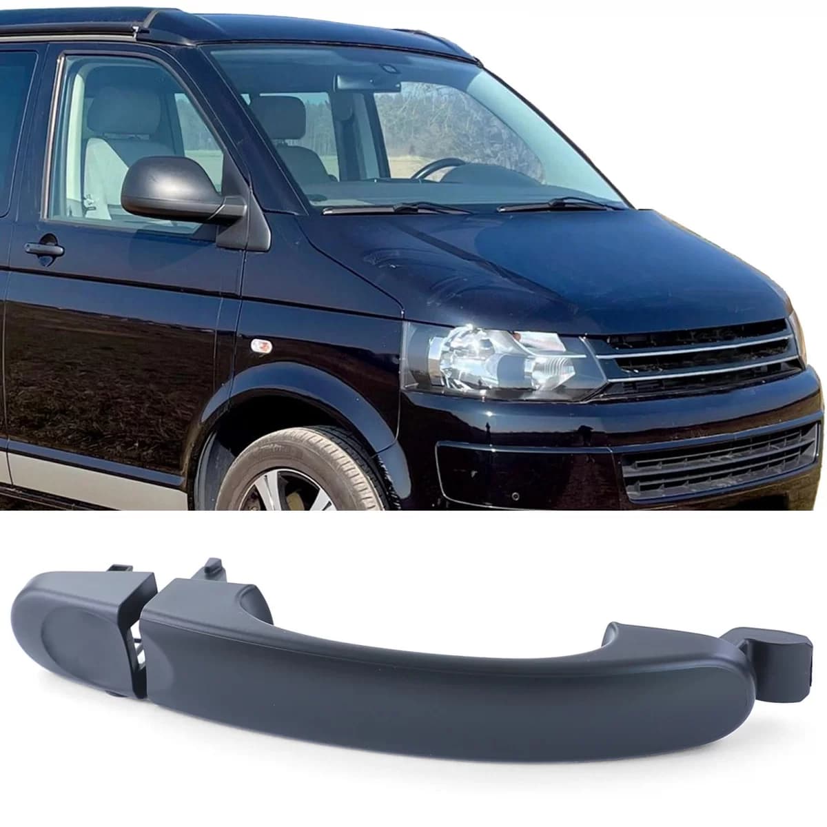 Door handle exterior black passenger door right for VW Bus T5 03-09