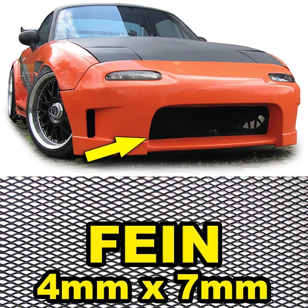 Aluminum mesh racing grille honeycomb mesh race grille 150x30cm 4x7mm black