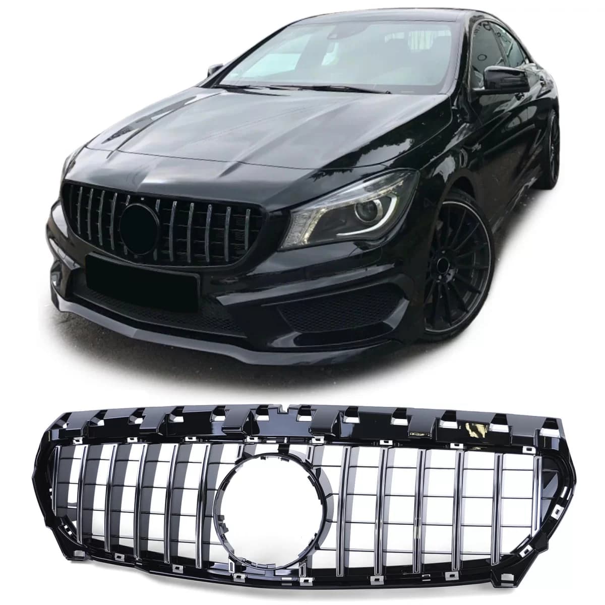 Sport grille chrome black gloss for Mercedes CLA C117 pre-facelift 13-16