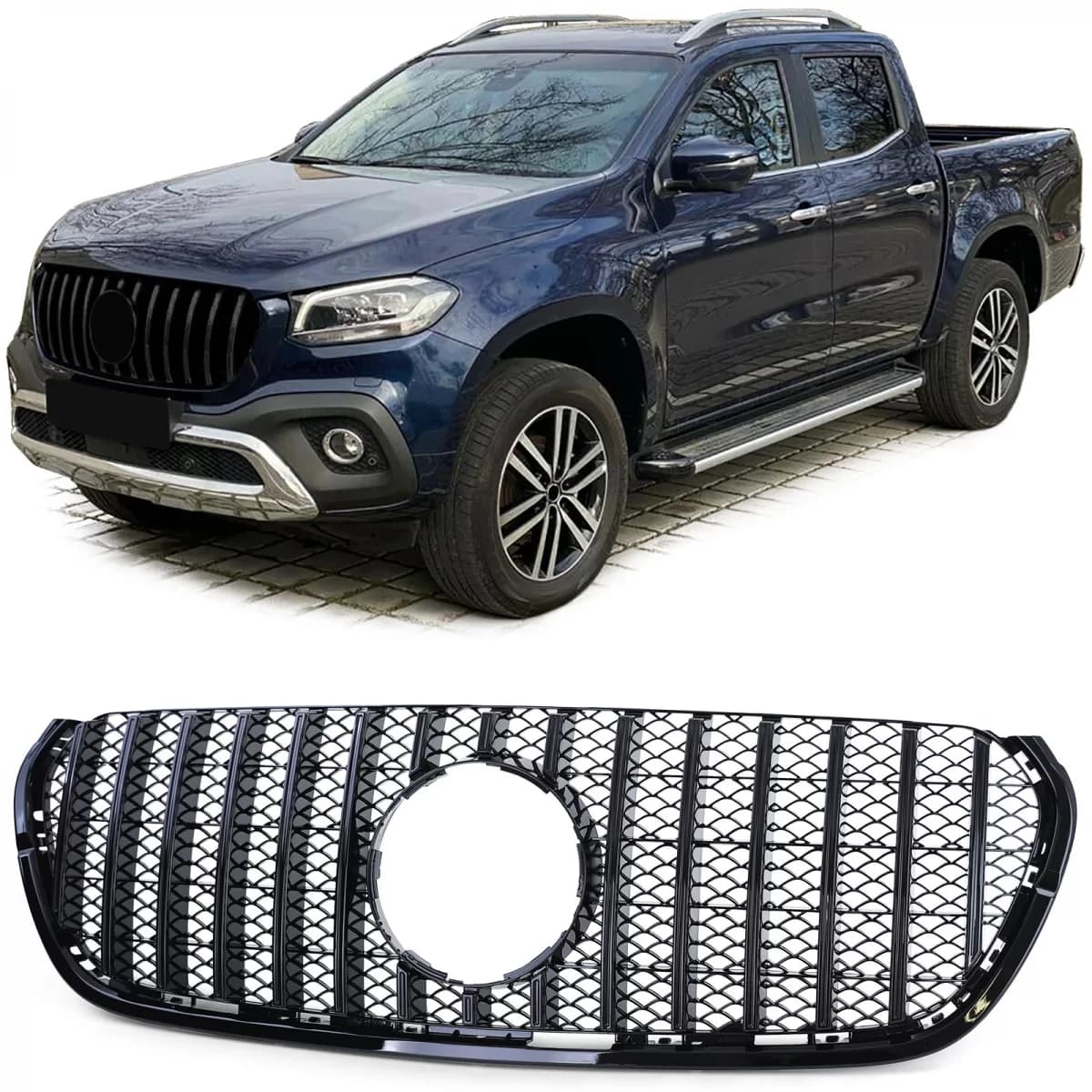 Sport Grille Gloss Black for Mercedes X Class W470 17-20