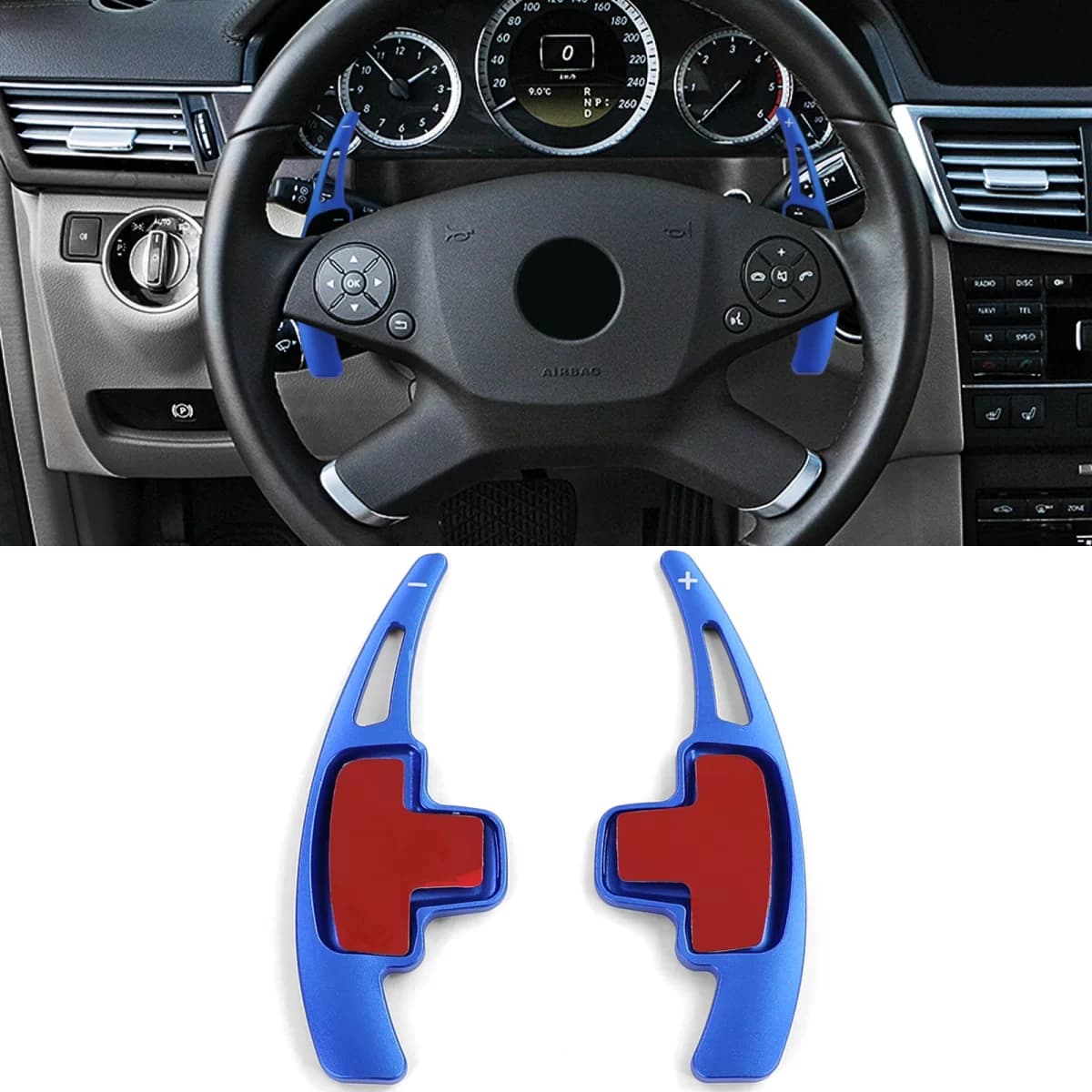 Paddle Shifter Extension Aluminum Blue for Mercedes W176 W246 W212 C207 A207 S212