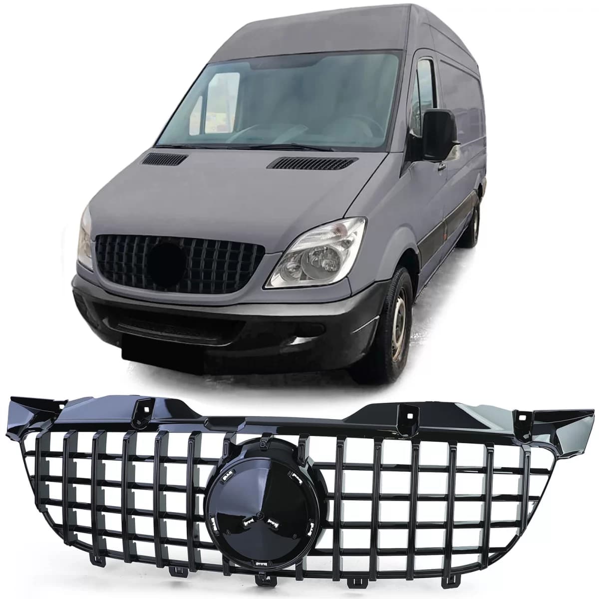 Sport grille black gloss for Mercedes Sprinter W906 pre-facelift 06-13