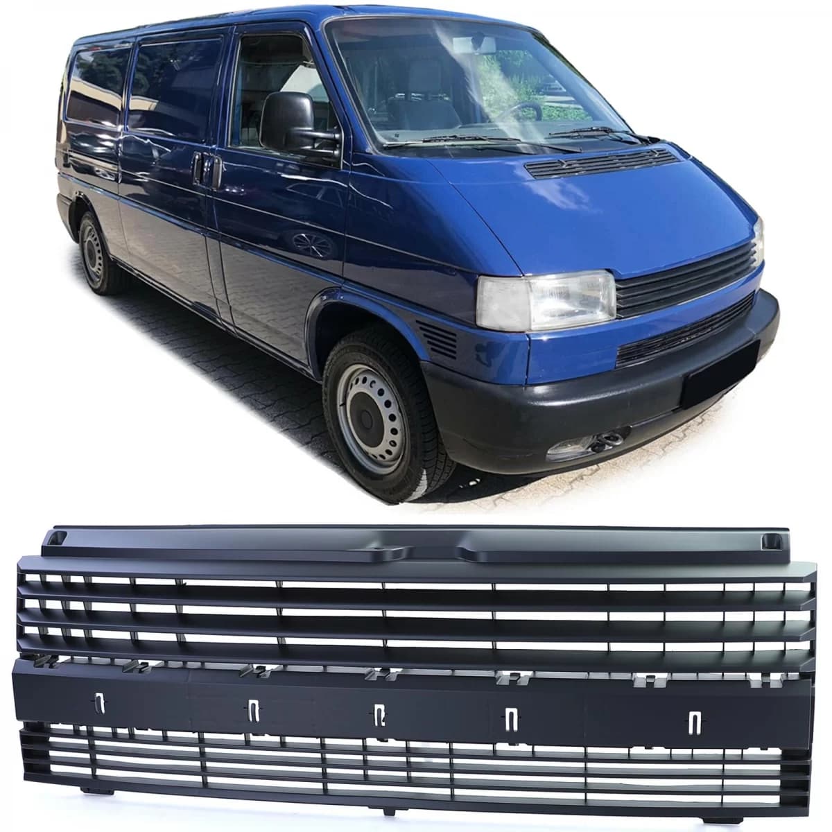 Grille without emblem black for VW T4 Transporter Bus 90-03
