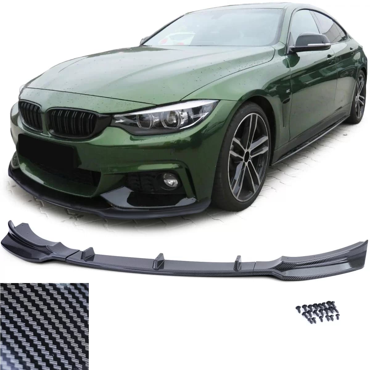 Front spoiler lip performance carbon look suitable for 4 Series BMW F32 F33 F36 with M