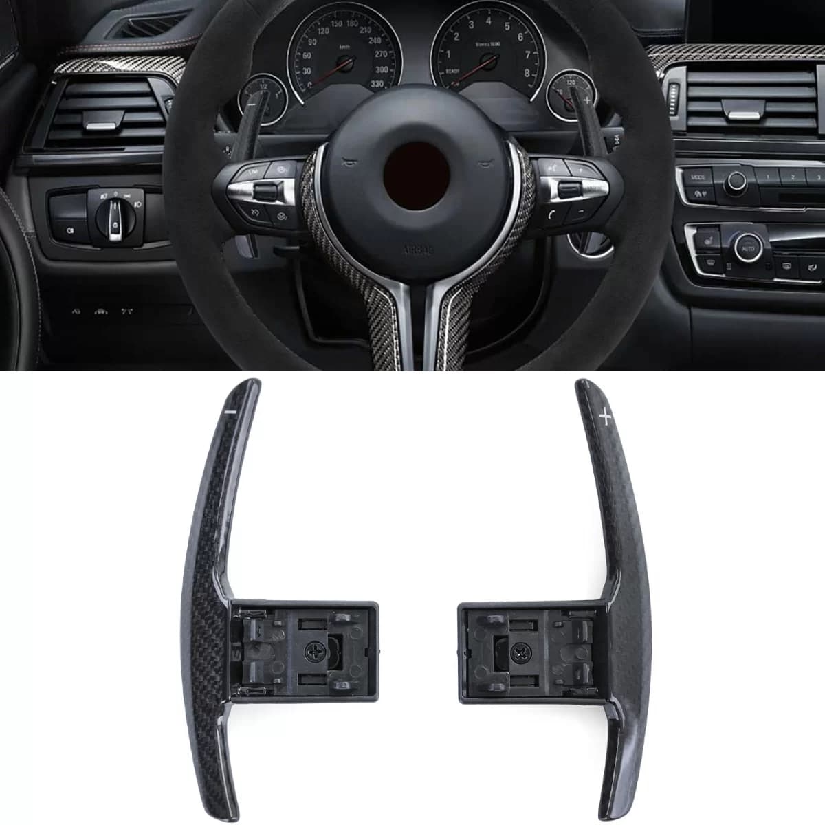 Real carbon shift paddles for replacement suitable for BMW 1 Series F20 F21 2 Series F22 F23