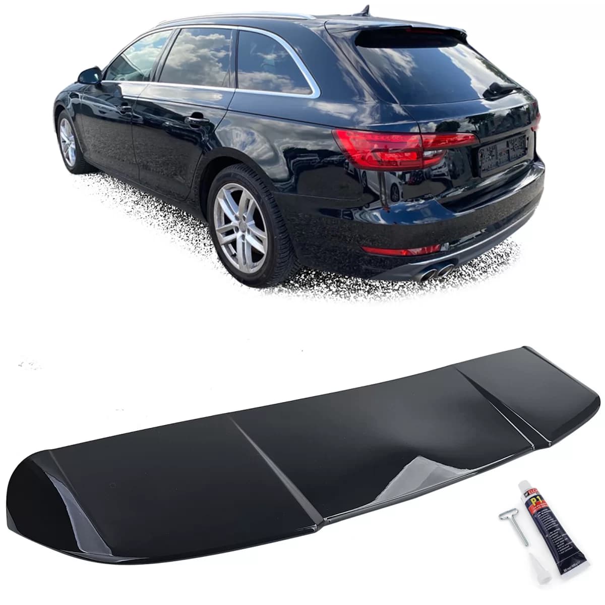 Performance rear spoiler black gloss fits Audi A4 B9 8W 15-22 Avant